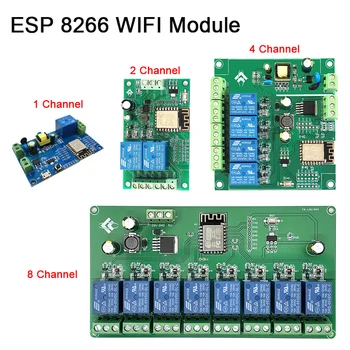 1 2 4 8-канальный ESP8266 Беспроводной WIFI DIY Arduin Tasmota Релейный модуль ESP-12F Плата развития DC 5 В 12 В 24 В 32 В AC 110 В 220 В