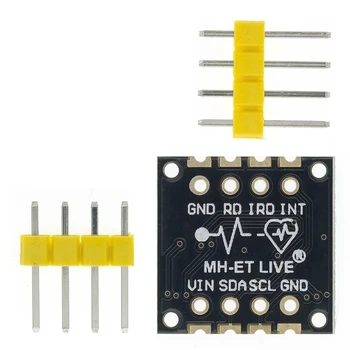 1 шт. Модуль датчика пульсоксиметрии MH-ET LIVE MAX30100, датчик частоты сердечных сокращений, сверхнизкое энергопотребление Для Arduino Изображение 2