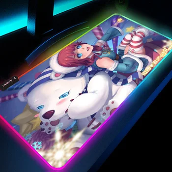 Игровая мышь, светящиеся коврики для мыши, Настольный коврик, Модный светодиодный коврик для мыши League of Legends Высокой четкости RGB, Офисный коврик с подсветкой