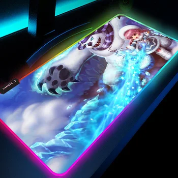 Игровая мышь, светящиеся коврики для мыши, Настольный коврик, Модный светодиодный коврик для мыши League of Legends Высокой четкости RGB, Офисный коврик с подсветкой Изображение 2