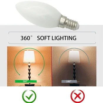 LED C35 7 Вт Ретро Свеча Лампа Накаливания C35 Матовая Лампочка E12 E14 С Регулируемой Яркостью Edison Винтовая Лампа Люстра Теплый Белый Изображение 2