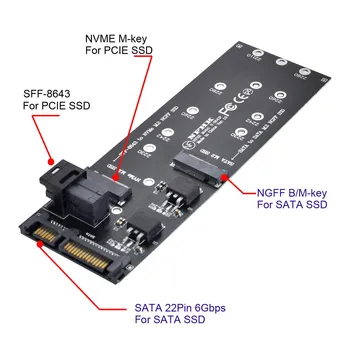 SSD SATA Адаптер NVME PCIe SFF-8643 для U2 Kit для HD Mini SAS NGFF M-Key Изображение 2