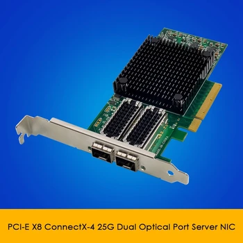 PCI-E X8 10 Гигабитная Оптическая Серверная сетевая карта Mellanox Connectx-4 PCI-E 3.0 X8 с двумя Портами 25G SFP + Оптический LC 10