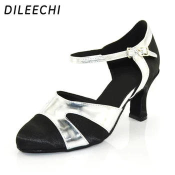 Туфли для латиноамериканских танцев DILEECHI, женские туфли для латиноамериканских танцев для взрослых, женские квадратные танцевальные туфли