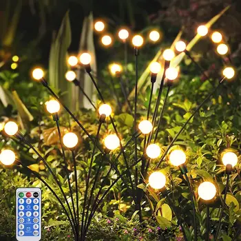 24LED Солнечные Фонари-светлячки Для декора сада На открытом воздухе, USB Зарядка, Покачивающийся светильник для дорожки во внутреннем дворике, Ландшафтная лампа на солнечном свете