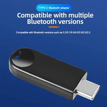 Bluetooth 5.3 Адаптер Type C Беспроводной адаптер USB C Ключ Bluetooth Аудио Адаптатор для ПК, ноутбука, Динамика, Приемника, передатчика Изображение 2
