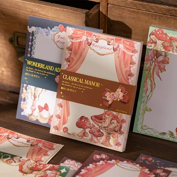4 упаковки в партии, серия Mushroom Fantasy, ретро креативное украшение, бумажный блокнот 