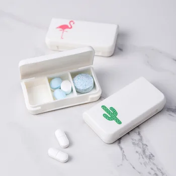Портативный футляр для медицинских таблеток, коробка-дозатор для таблеток из листьев кактуса, коробки-мини-органайзер