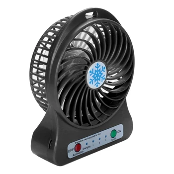 2X Портативный Перезаряжаемый мини-вентилятор, воздушный охладитель, Мини-настольный вентилятор, USB-Охлаждающий Перезаряжаемый Ручной вентилятор, Черный