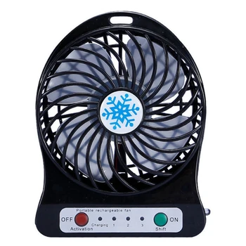 2X Портативный Перезаряжаемый мини-вентилятор, воздушный охладитель, Мини-настольный вентилятор, USB-Охлаждающий Перезаряжаемый Ручной вентилятор, Черный Изображение 2