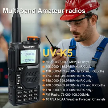 Портативная рация Quansheng UHF VHF UV-K5 50-600 МГц Air Band DTMF Скремблер Type C Зарядное Устройство Беспроводная Частотная Копия NOAA FM-радио