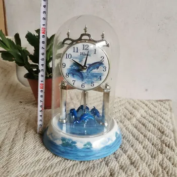 Часы в европейском стиле, стеклянная крышка колокольчика, керамическая основа, настольные часы, скандинавский ретро-дом, часы для украшения гостиной