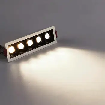 Светодиодный встраиваемый светильник с регулируемой яркостью 10 Вт 20 Вт 30 Вт прожектор линейная полоса света линейная полоса коридорный свет коммерческое освещение Изображение 2