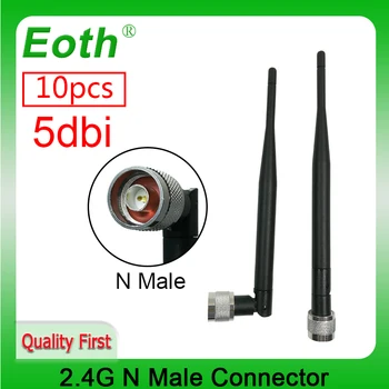 EOTH 10 шт./лот 2,4 ГГц LTE 4G Антенна 5dBi Модем 3g 4g Антенна N Штекерный разъем с никелевым покрытием
