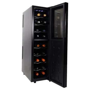 Отдельно стоящий холодильник Koolatron для винного погреба на 18 бутылок, двухзонный охладитель вина
