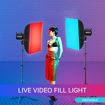 RGB светодиодный Видеосигнал с дистанционным управлением Крепление Bowens для фотосъемки на открытом воздухе COB Дневной свет для студийной видеозаписи Изображение 2