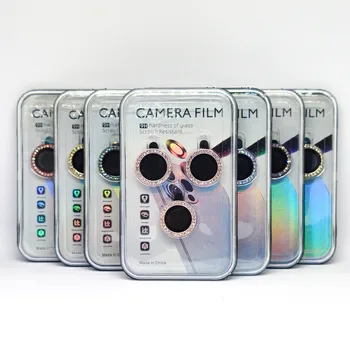 100шт Алмазная Металлическая защита камеры Мини-камера Протектор Для iPhone 13 14 11 12 Pro Max Защитное стекло объектива