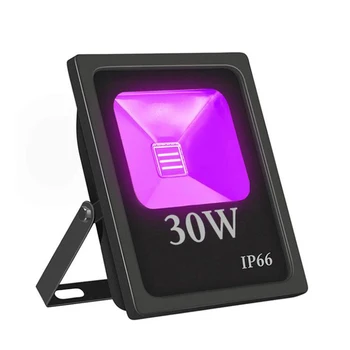10 Вт 20 Вт 30 Вт 50 Вт УФ Светодиодный Черный Прожектор AC85-265V IP66 Водонепроницаемый Наружный Ультрафиолетовый Сценический Светильник для Танцевальной Вечеринки, Дискотеки