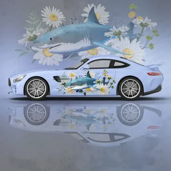 Океанское животное Акула, защитная наклейка для автомобиля, креативная наклейка, Забавная модификация внешнего вида кузова автомобиля, декоративная наклейка