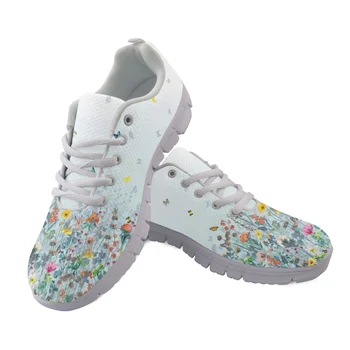 Yikeluo Женская обувь на плоской подошве с бабочками и цветами Дизайн Модная Сетчатая удобная женская обувь Повседневные кроссовки для женщин Zapatos