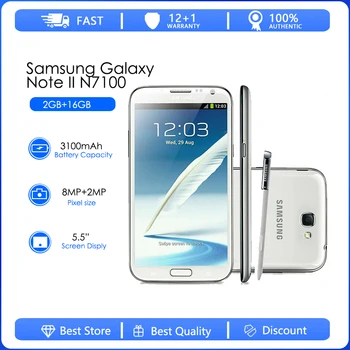 Samsung Galaxy Note II N7100 Восстановленный-Оригинальный мобильный телефон 5,5 