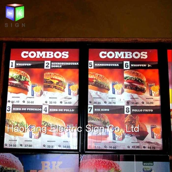 Светодиодные таблички с меню Для настенной рекламы ресторанов быстрого питания Изображение 2
