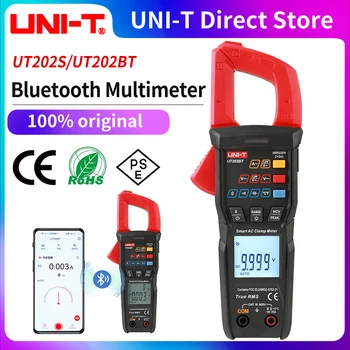 UNI-T Новый Цифровой Клещевой Измеритель UT202S UT202BT Bluetooth Соединение 600A AC/DC Ток Напряжение 9999 Отсчетов TRMS NCV Амперметр Тестер