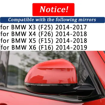 Крышка Зеркала заднего вида для BMW X3 F25 X4 F26 X5 F15 X6 F16 2014-2019 Из Настоящего Углеродного Волокна, Боковые Зеркальные Раковины, Рамка, Защитный Чехол Изображение 2