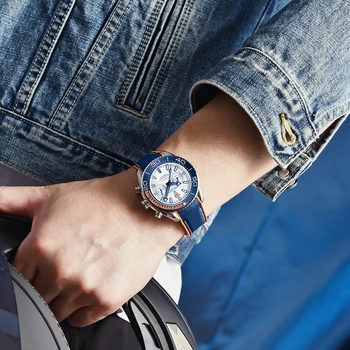 Дизайн Pagani 2021 Новые Роскошные Модные Кварцевые часы Для мужчин, Лучший бренд, Водонепроницаемый Спортивный хронограф из нержавеющей Стали Relogio Masculino Изображение 2