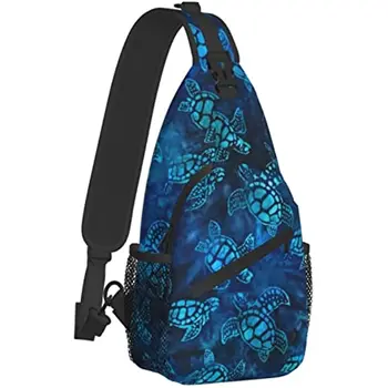 Сумка-слинг в виде морской Черепахи для женщин и мужчин, Сумки через плечо с животным принтом, Повседневный рюкзак-слинг, нагрудная сумка для Путешествий, Походный рюкзак