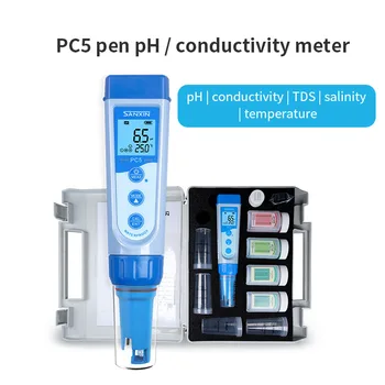 Анализатор качества воды 5 в 1 Портативный Цифровой Tds-метр TDS-Метр Карманная Ручка pH-метр EC-Метр Изображение 2