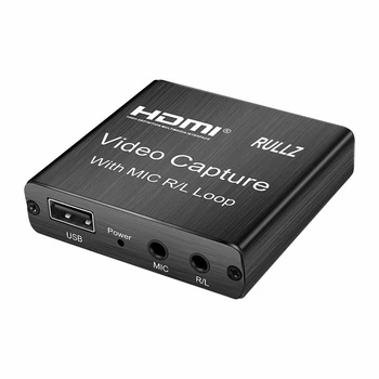 USB 2.0 4K HDMI Карта Видеозахвата Микрофон В Аудиовыходе ТВ-Петля HD 1080p Карта захвата Игры Коробка для Прямой трансляции Пластина Для Записи Видео