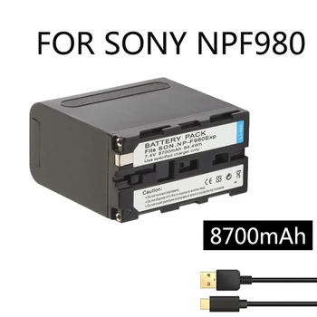 1шт 8700 мАч NP-F980 Литий-ионный Аккумулятор NP-F970 NPF980 Аккумулятор для камеры Sony PLM-100 CCD-TRV35 MVC-FD91 MC1500C