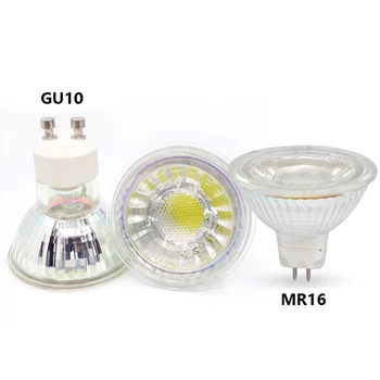 10шт 6 Вт GU10 MR16 светодиодная лампа переменного тока 220 В корпус из термостойкого стекла 600-700ЛМ светодиодные лампы-прожекторы свет