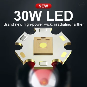 Новый Супер яркий 1800 М Белый Лазер + COB 6 Режимов Высокомощные светодиодные фонари Перезаряжаемая лампа Тактический фонарь для самообороны Изображение 2