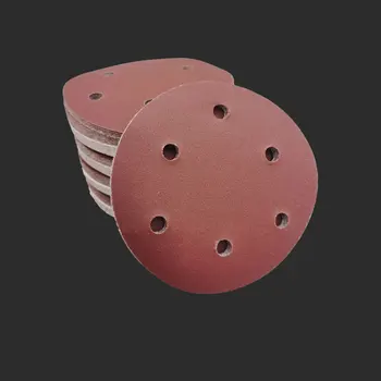 ATPRO 100 штук 5-дюймового круглого диска для наждачной бумаги диаметром 125 мм с 6 отверстиями Зернистостью 60-1200 Шлифовальный диск с крючками и петлями Polishi
