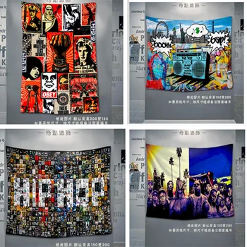 Большой музыкальный плакат в стиле хип-хоп, рок, баннер, флаг, Винтажный гобелен, настенная картина, бар, кафе, концерт, домашний декор C