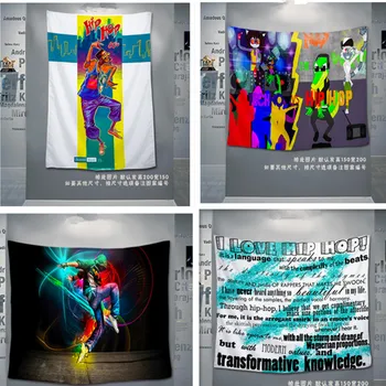 Большой музыкальный плакат в стиле хип-хоп, рок, баннер, флаг, Винтажный гобелен, настенная картина, бар, кафе, концерт, домашний декор C Изображение 2