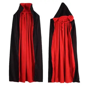 Плащ вампира, накидка с воротником-стойкой и крышкой реверсивный для Хэллоуина косплей костюм 