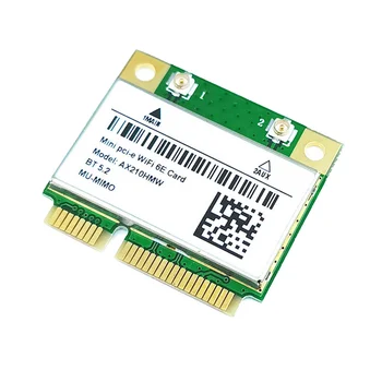 AX210HMW WiFi Карта + Антенна WiFi 6E Mini PCI-E AX210 802.11Ax/Ac 2,4 G/5G/6GHz BT5.2 Беспроводной адаптер для ноутбука Изображение 2