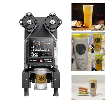 Коммерческий герметик для чашек, полностью автоматическая машина для приготовления чая с пузырьками, Электрическая машина Для запайки кофейных чашек, машина для запайки чашек