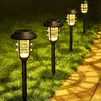 Солнечные Дорожные фонари Наружные Водонепроницаемые Садовые фонари Лампа на солнечной энергии Ландшафтное освещение для двора Дорожка для патио
