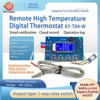 T04-W Интеллектуальный WIFI Дистанционный Высокотемпературный Цифровой Термостат K-типа Термопары Высокотемпературный контроллер -99 ℃-999 ℃