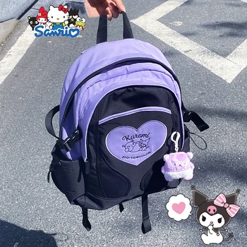 Sanrio Kuromi Cinnamoroll Kawaii Аниме, милый школьный рюкзак для старшеклассников, рюкзак Большой емкости для девочек, подарки на День Рождения