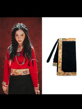 Традиционное тибетское платье с запахом, юбка, винтажная традиционная китайская одежда для женщин