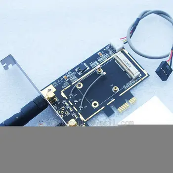 Высококачественный Mini PCI-e для PCI-e 1x 16x U.FL (IPX) + 2шт антенна 6 дБ для адаптера RP-SMA для беспроводной Wifi Bluetooth карты XP Изображение 2