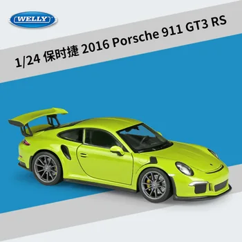 Welly 1:24 Спортивный автомобиль Porsche GT3 RS из сплава, модель автомобиля, изготовленная на заказ, Игрушечные транспортные средства, Коллекционирующие подарки, игрушка для транспорта без дистанционного управления Изображение 2