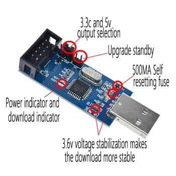 официальный программатор USBASP USBISP AVR USB ISP USB ASP ATMEGA8 Поддержка ATMEGA128 Win7 64 Изображение 2