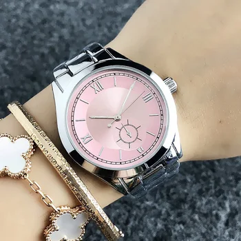 Брендовые наручные часы для женщин и девочек, женские кварцевые повседневные часы с металлическим ремешком fo02