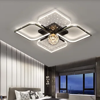 Современная гостиная со светодиодным освещением, атмосферный потолочный светильник со звездным небом, скандинавские роскошные бытовые потолочные светильники, теплая подсветка спальни